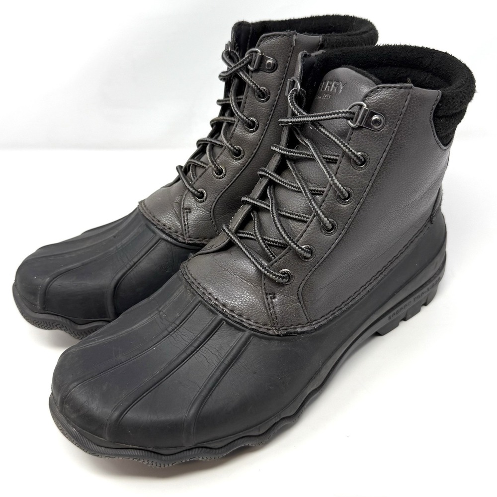 Sperry Men's Avenue Duck‎ Waterproof Boots GREY/BLACK - Size 10 Rain Snow